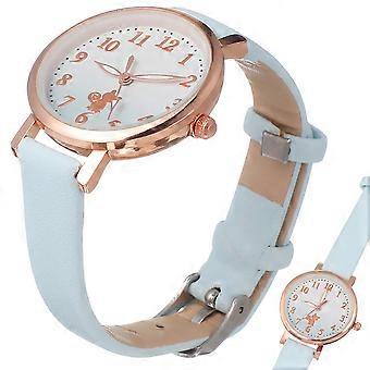 Girls Blue Quartz Luminous Watch for Kids Easy to Read Dial