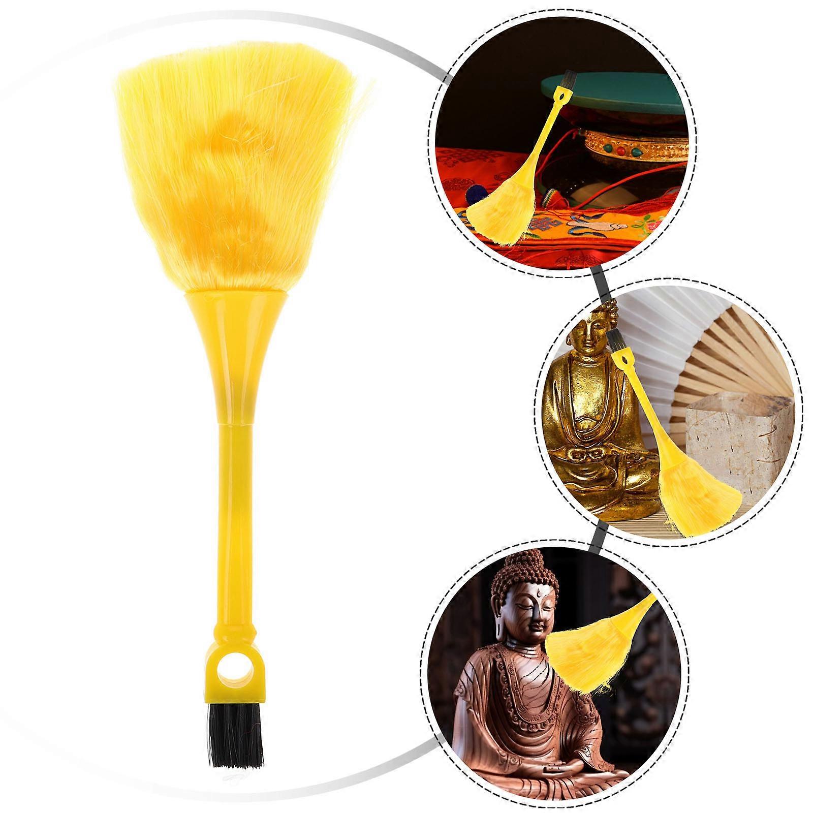 Mini Keyboard Brush for Cleaning Dust Removal Yellow Plastic
