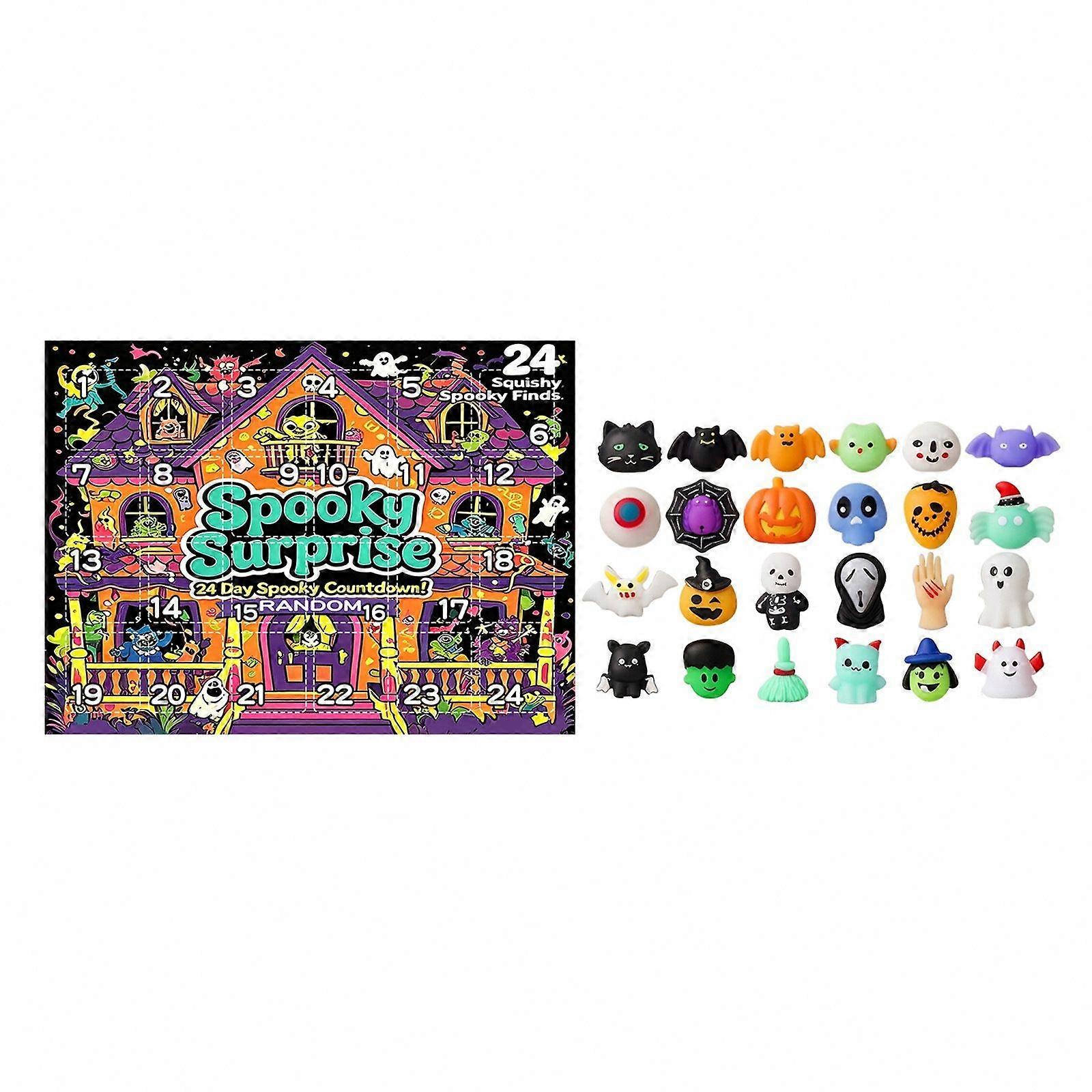 Squishy Toy Countdown Advent Calendar Set - 24pc Halloween Collection