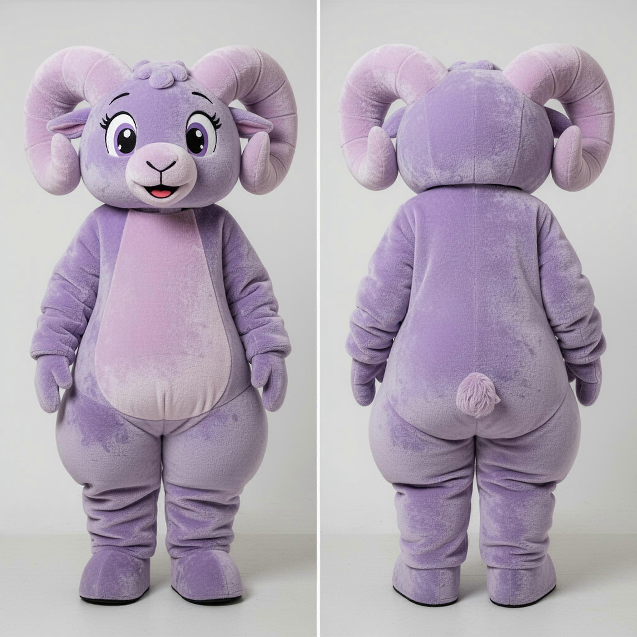 MASTICOT Lavender Fleece Ram Mascot
