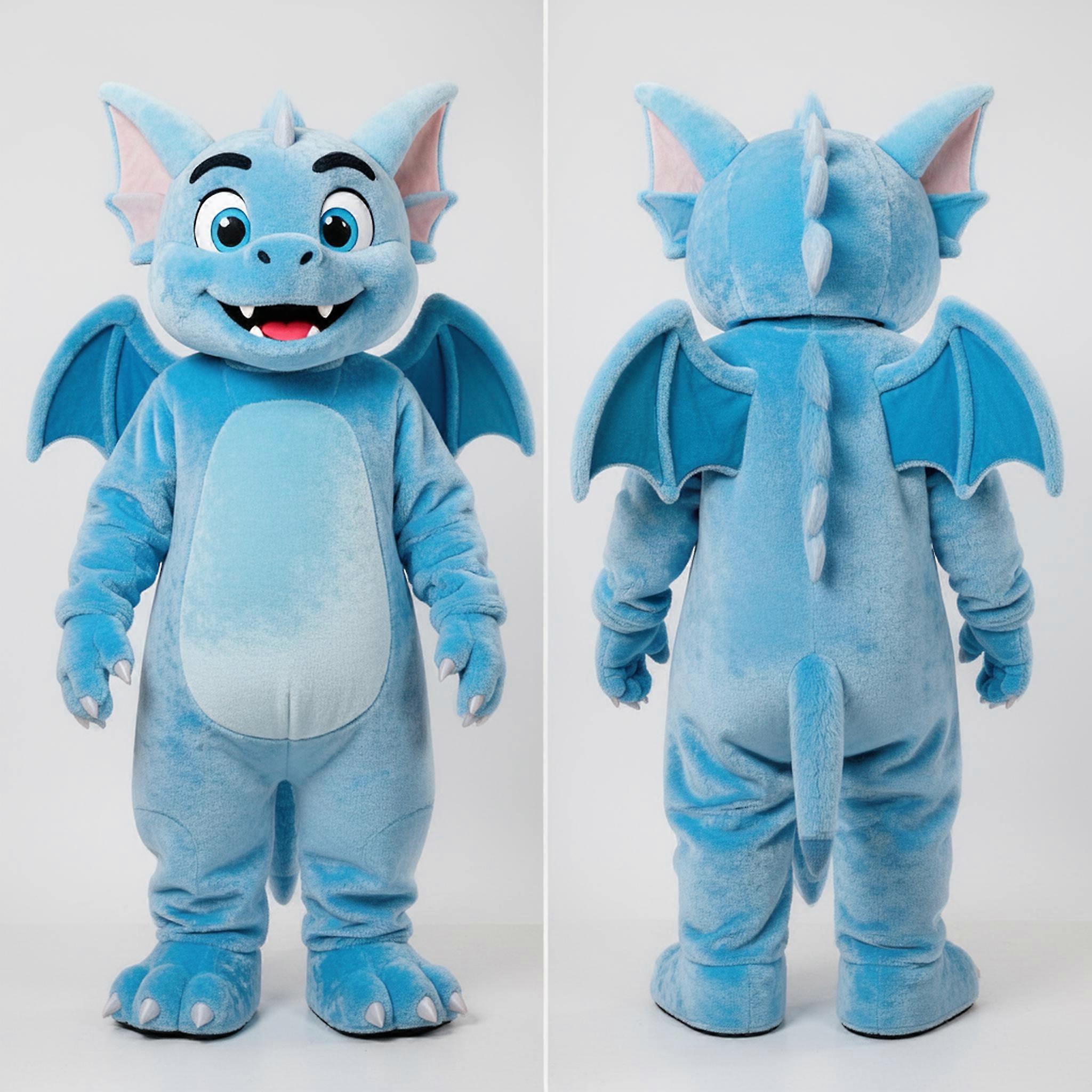 MASTICOT Sky Blue Feathered Gargoyle Mascot