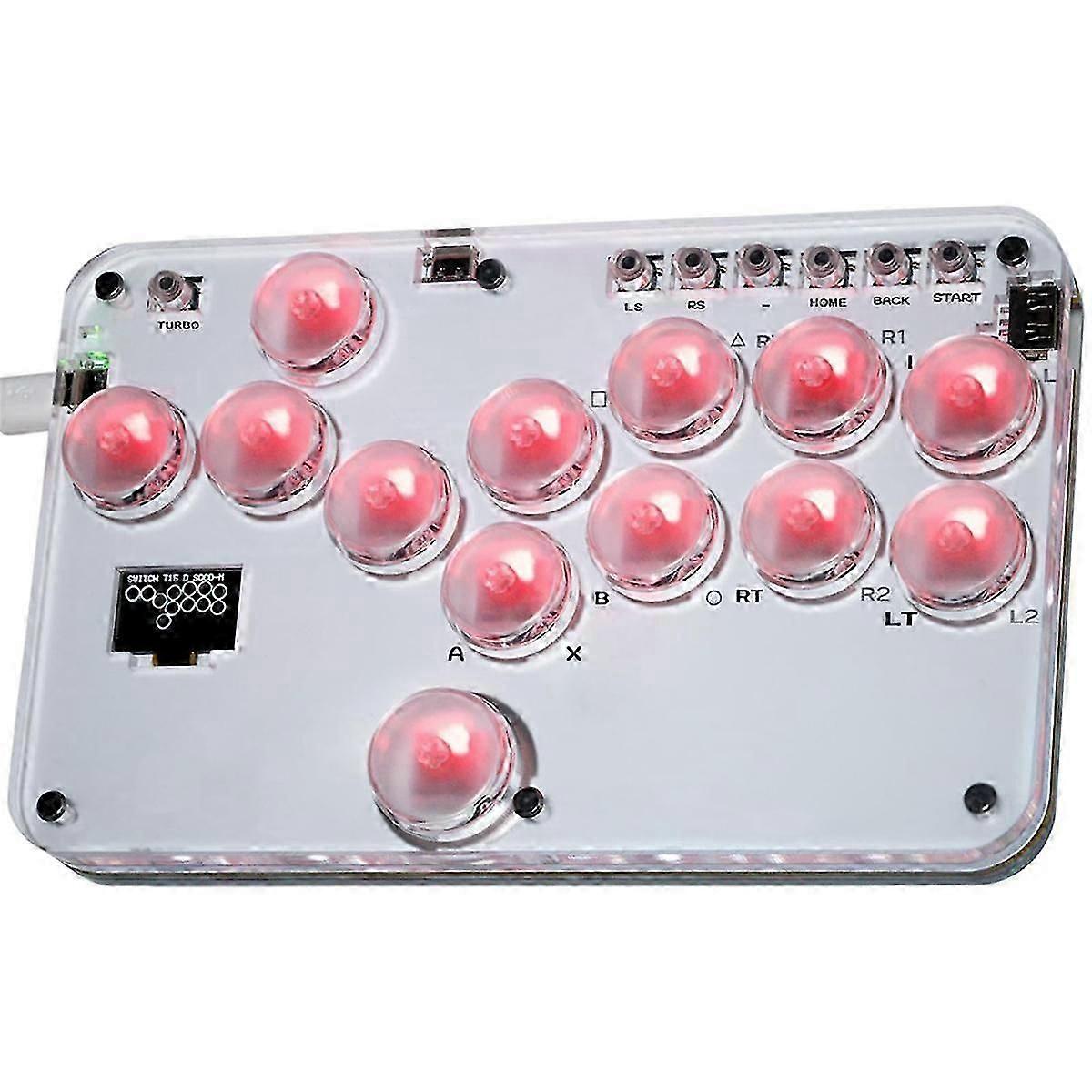 13-button Arcade Stick Controller Leverless Controller Rgb Fight Stick Pc Joystick Controller Keyboard