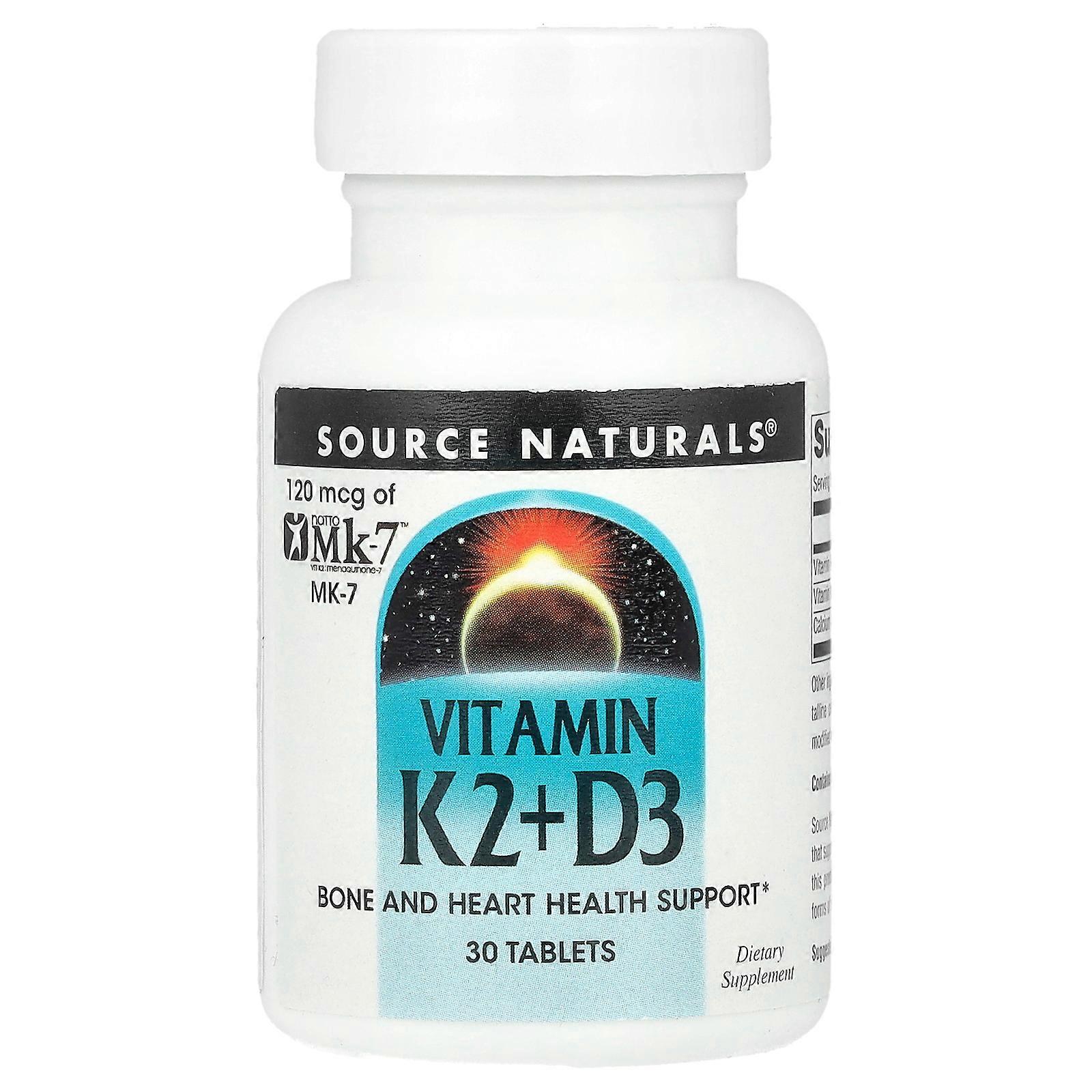 3 x Source Naturals, Vitamin K2+D3 , 30 Tablets