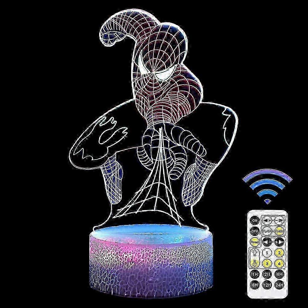 3D Superhero Night Light With Touch Remote