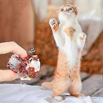Crinkle Balls Cat Toys 25 Pack, Shiny Rustling Cat Crinkle Balls Assorted Colors AID