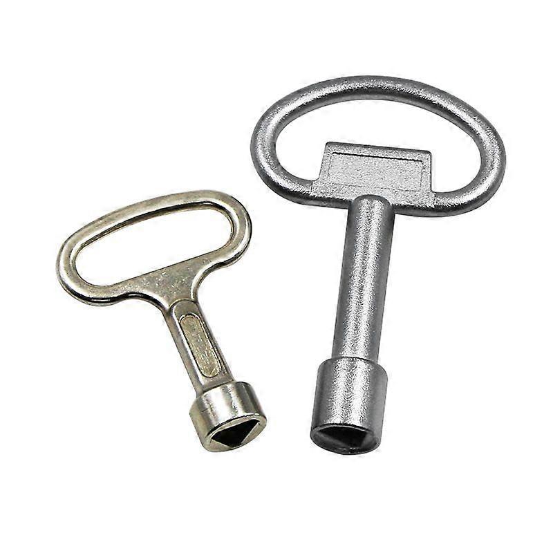 Meter Box Key  Metal Triangular Key Gas Box Key Triangle, Triangular Socket Spanner Key for Gas Water Electric Meter Box Cabinet(2pcs, silver)