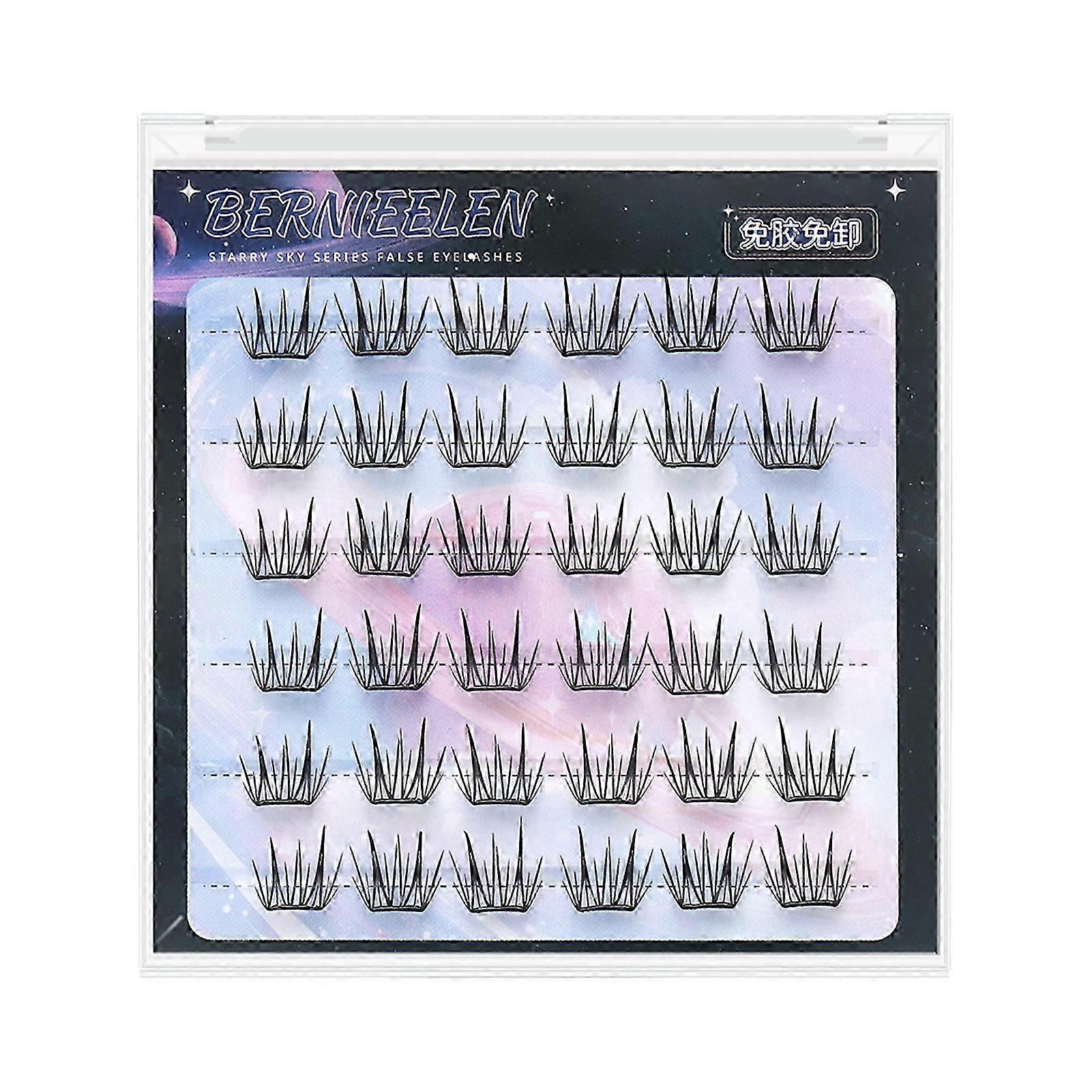 Press On Wispy Fluffy Cluster Eyelashes
