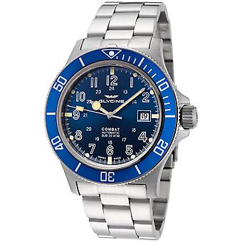 Glycine combat reloj para Hombre Analógico de Automático con brazalete de Acero inoxidable GL0077