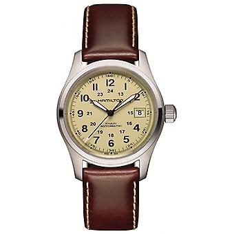 R. hamilton khaki field aut ac/p.ma beig Watch for Women Analog Automatic with Cowhide Bracelet H70455523