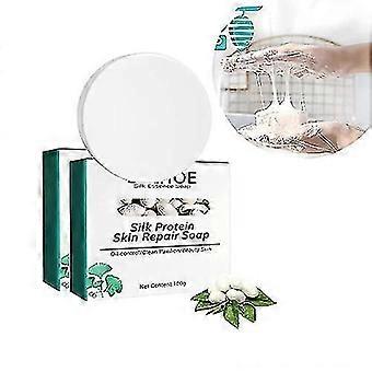 Silk Protein Skin Repair Soap, Silk Protein Whitening Soap for Dull Uneven Complexion Exfoliating (2 Pieces)_HP