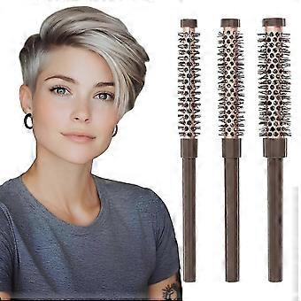 Pack of 3 Small Round Brushes,Round Brush for Blow-Drying,Hair Brush Round for Soft,Voluminous Blow Dryer Brush for Men and Women,Short_yzad