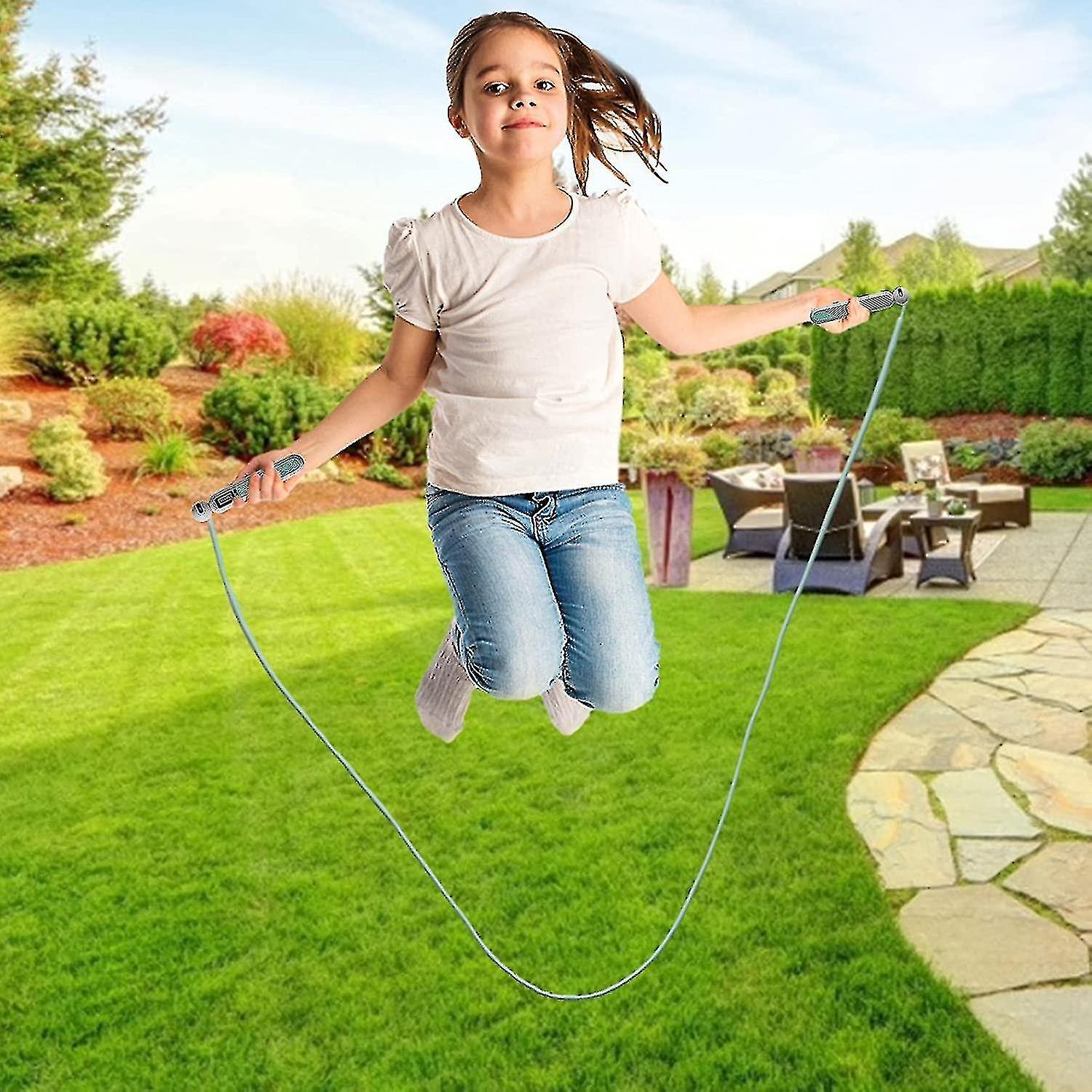 Cordless Jump Rope With Calorie Counter - Adjustable Digital Jump Rope With Timer For Indoor And Outdoor, Blue