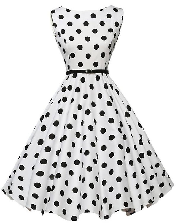 Explosive Fashion New Women's Retro Hepburn Style Waist-length Skirt Dress With Belt