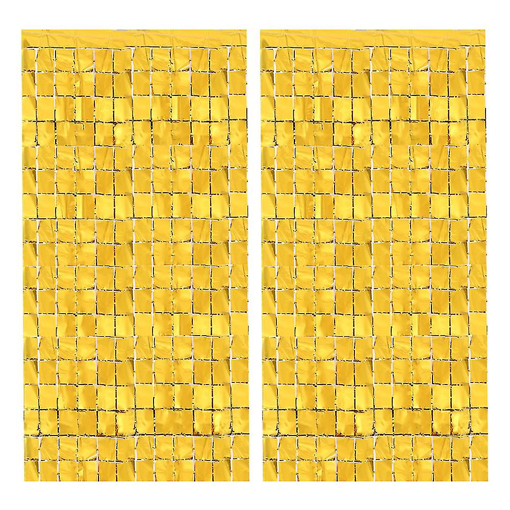 2er-Pack Metallfolie Matte Quaste Vorhang Party Dekor Für Requisiten Festlich C