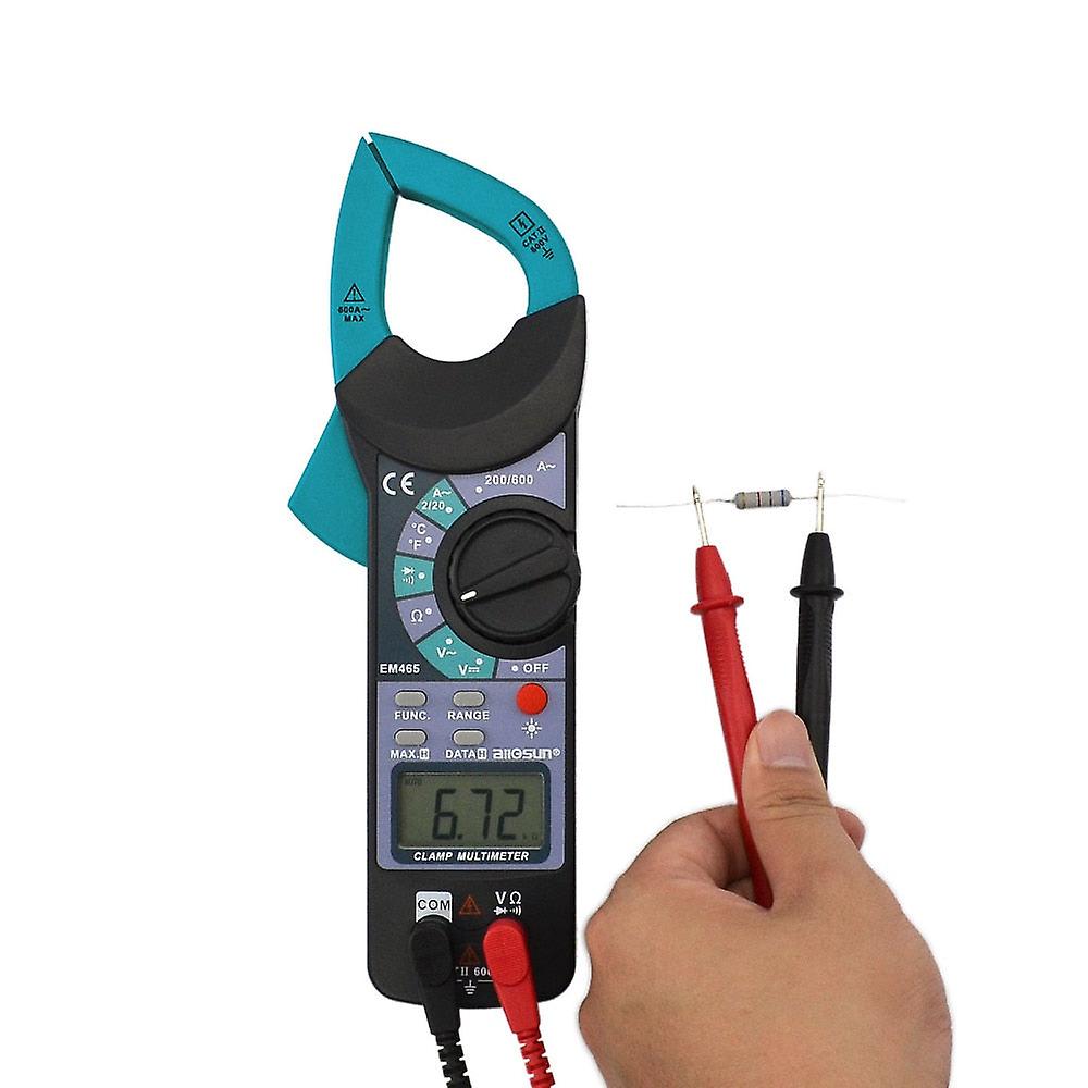 Em465 Digital Clamp Meter With Ac/dc Current Voltage Diode Temperture Resistance Continuity Test