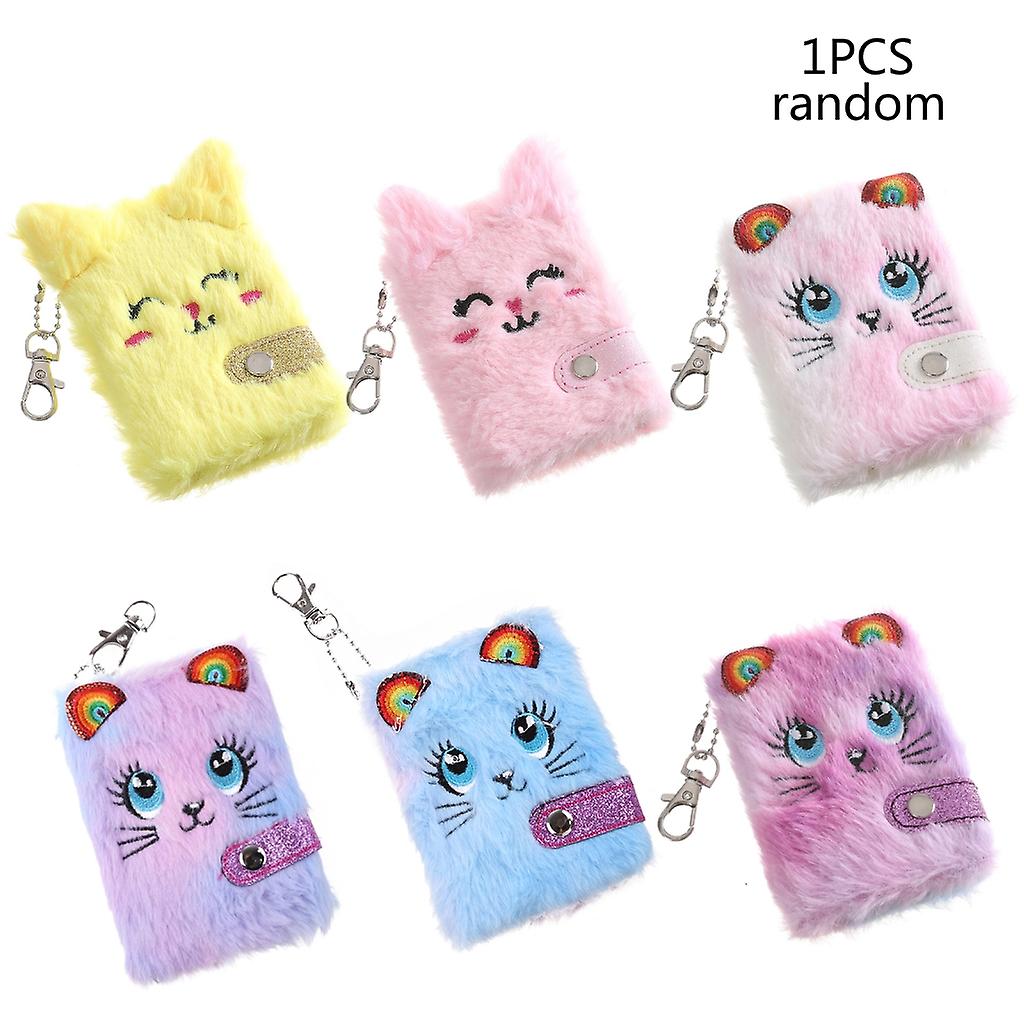 Plush Pocket Notebook with Keychain To-do-list Pad Personal Journal 2.8'' x 4''