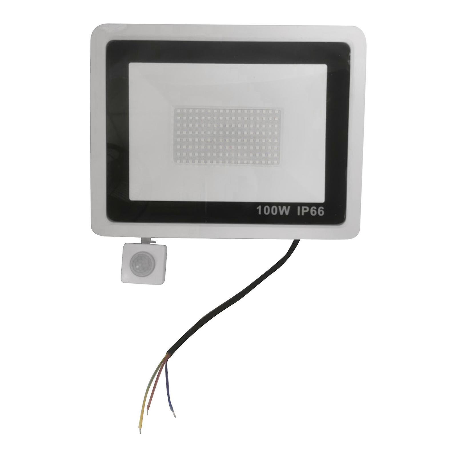 Floodlight Motion Sensor Outdoor Security Flood Light 6500K Lamp 100W White