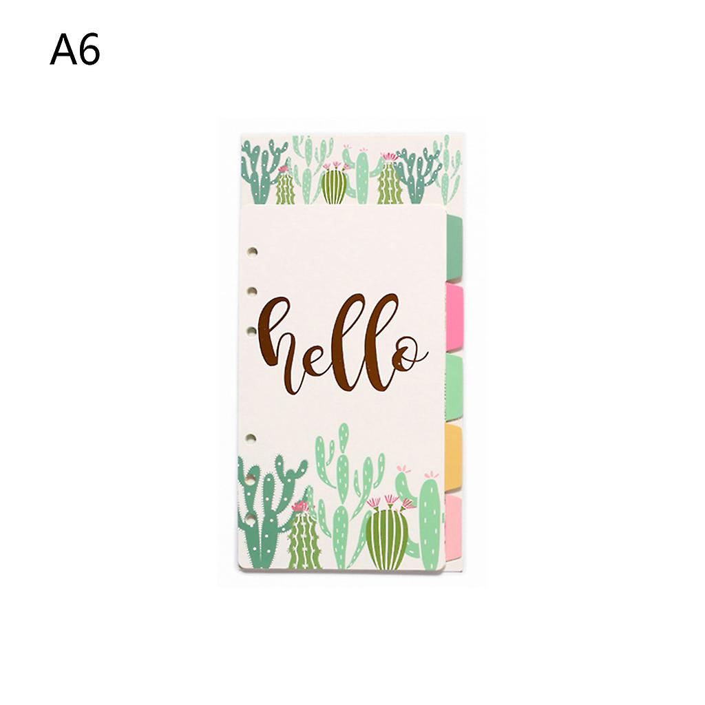 5x Popular Index Dividers Binder Dividers for 6 Ring Loose Leaf Organizer A5 A6