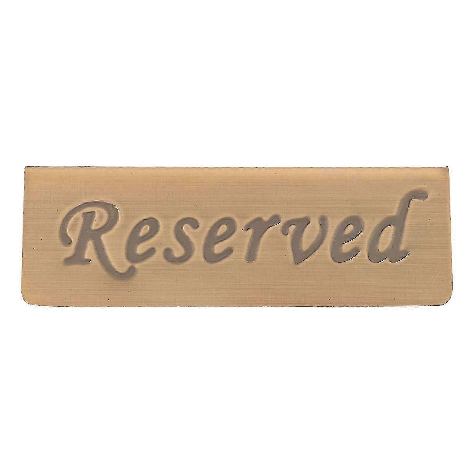 Panneau de réservation en bronze antique, acier inoxydable, panneau d'affichage anglais pour siège réservé