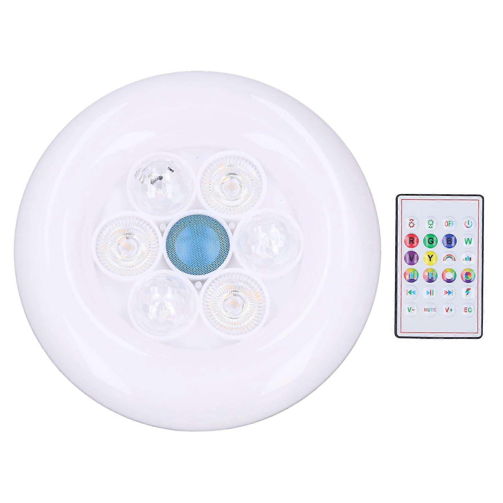 50W E27 LED Ceiling Light with Bluetooth Speaker & Remote, Adjustable Color Temp (85-265V)