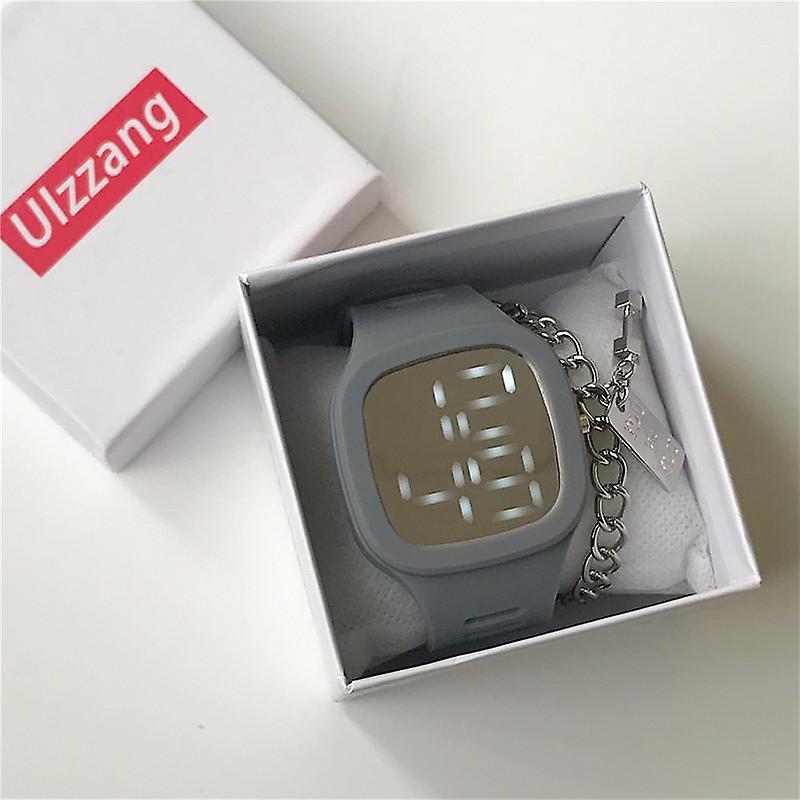 Fashion Electronic Led Dightal Watch For Ins Niche Square Mirror Watch For Men Women Students Korean Version Simple Temperament