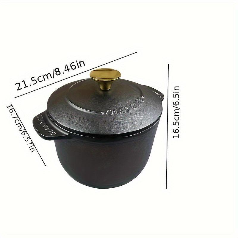 1Pc Cast Iron Pan: Multifunctional Dutch Oven For Home Use - Cook Porridge, Soup, And More!