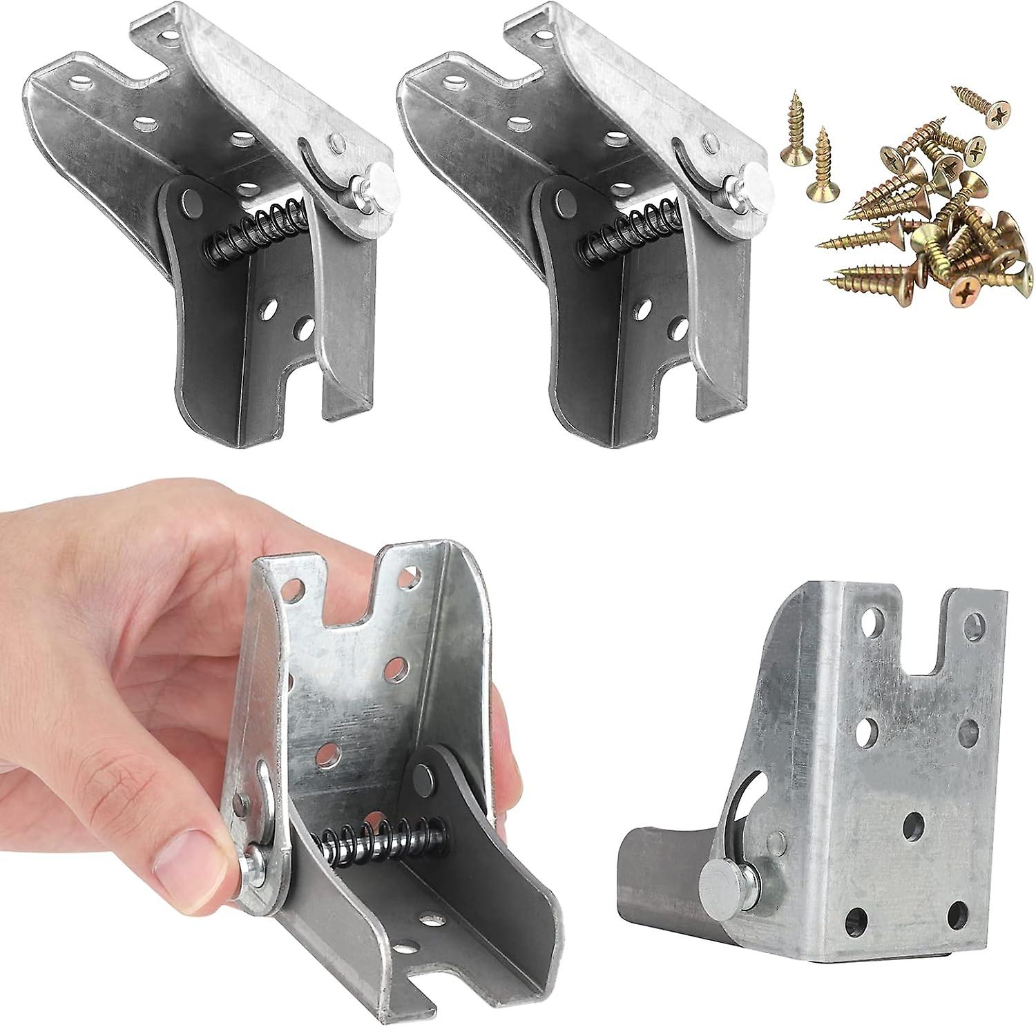 Self-Locking Folding Bracket for Folding Legs, Folding Worktop, Folding Kitchen Table (4 Silver)