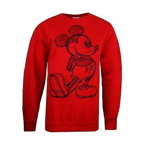 Disney Femmes/Dames Mickey Mouse Sketch Pull Col Ras du Cou