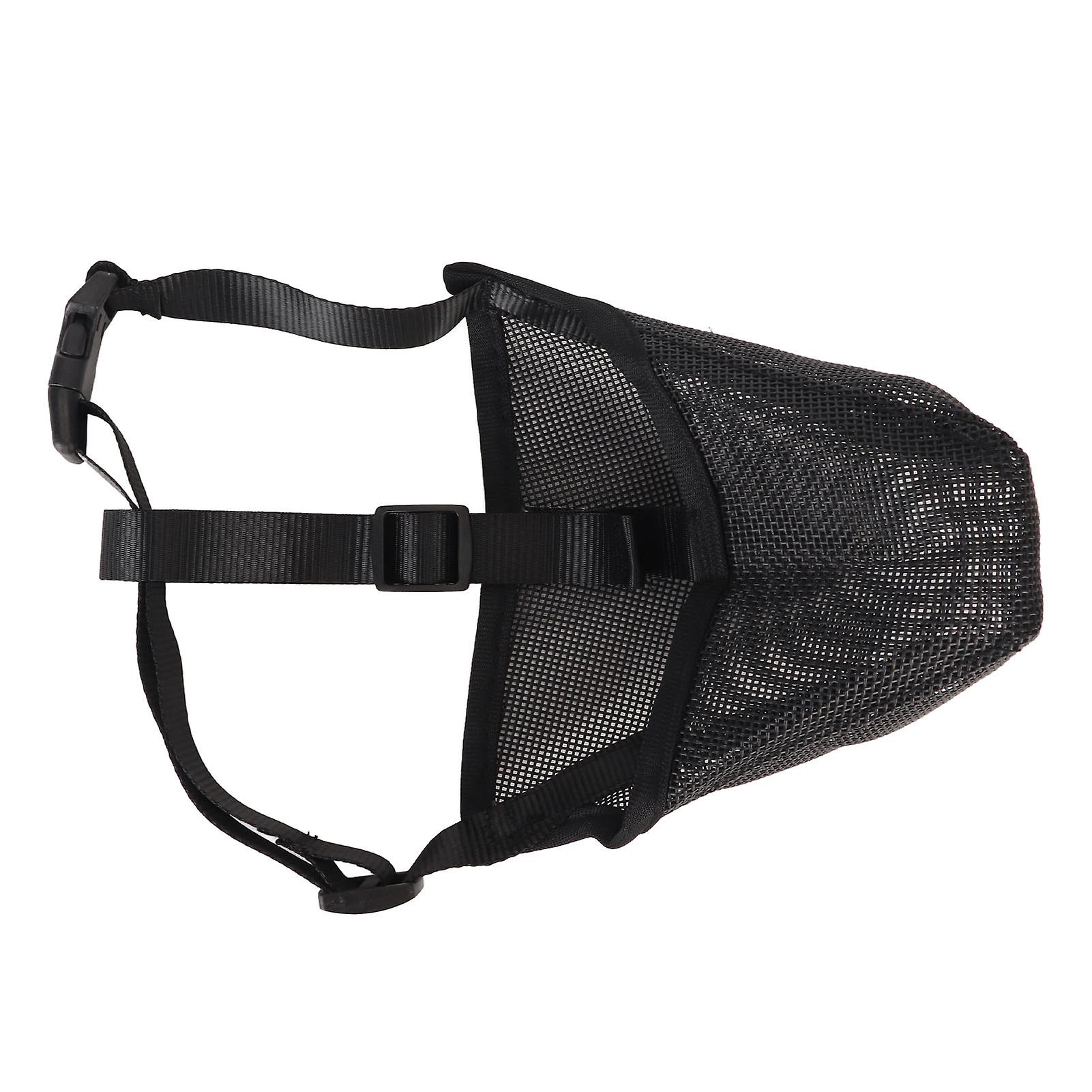 Dog Muzzle Breathable Adjustable Dogs Mesh Covered Muzzle for Biting Chewing Licking Barking Scavenging Poisoned Bait L 