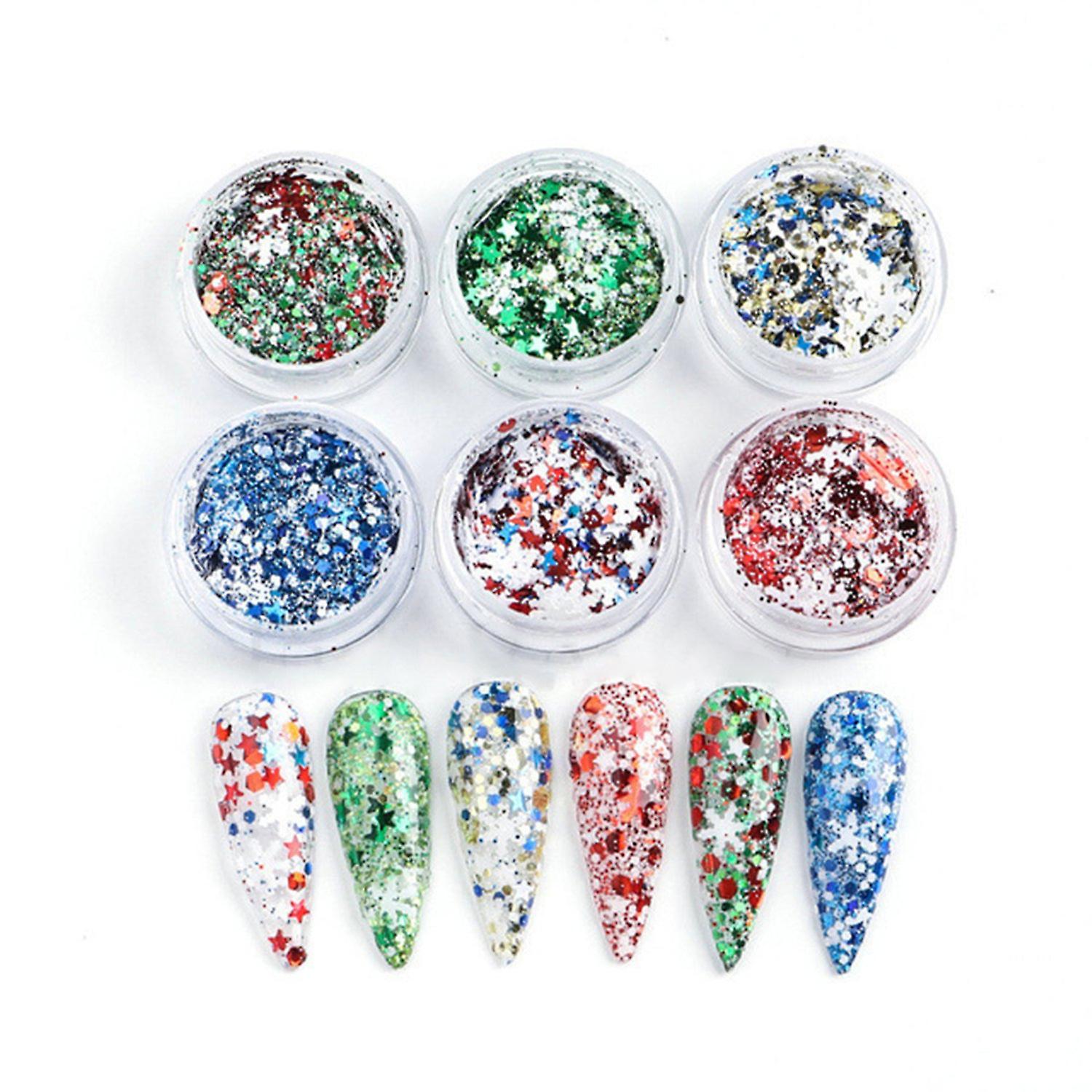 1 Set Nail Sequins Sparkling Ultra-Thin Shining Visual Effect Vibrant Color Wide Application