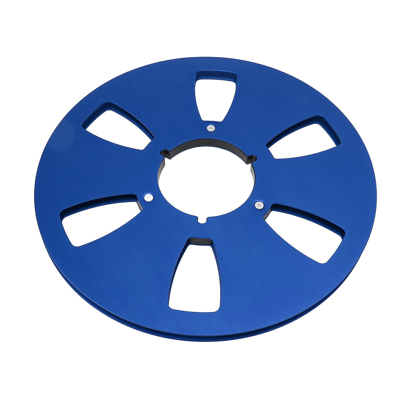 1/4 10.5 Inch Empty Takeup Reel 6 Hole Aluminum Alloy Universal Opening Machine Part Sound Tape Takeup Reel Blue
