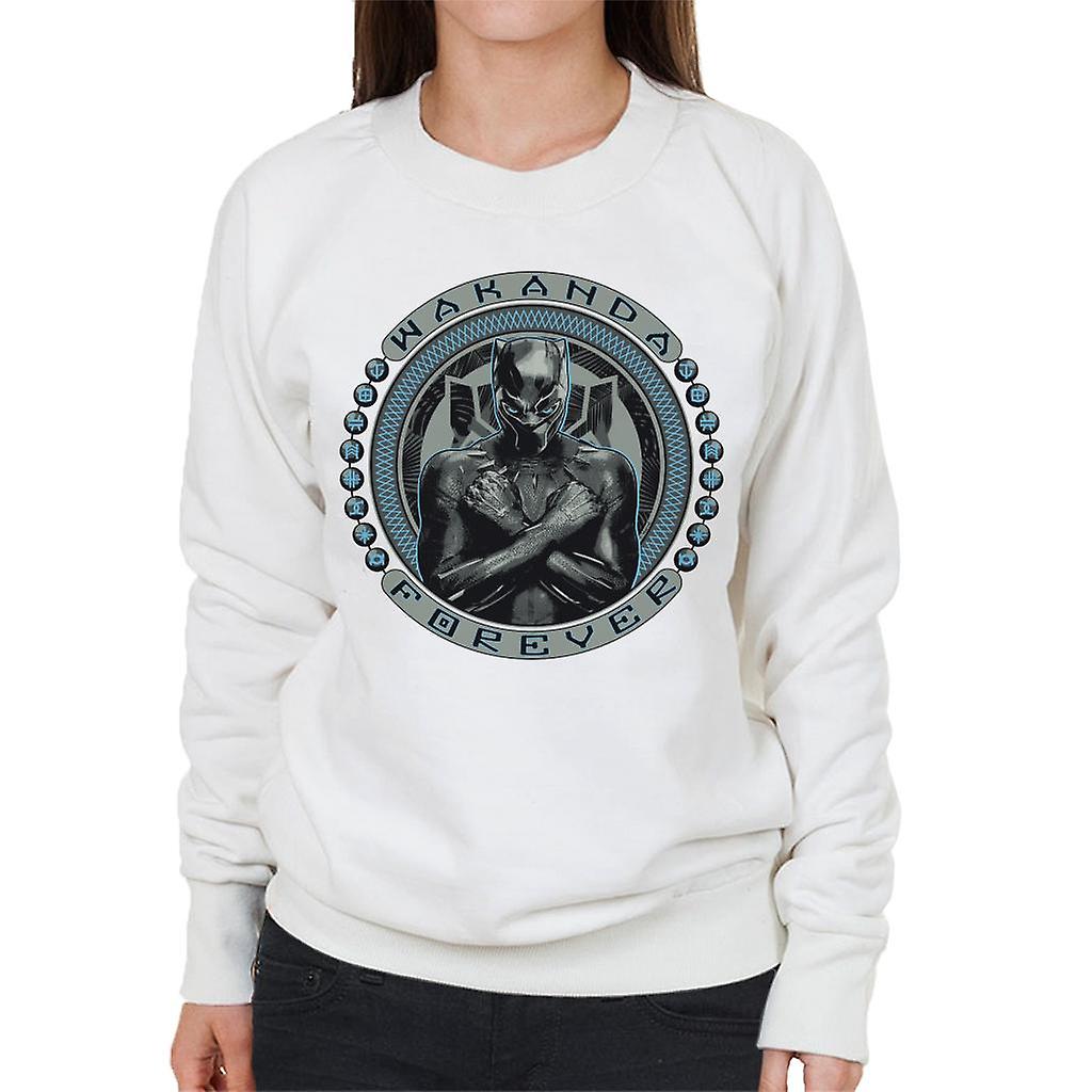 Marvel Black Panther Wakanda Forever Symbol Circle Women's Sweatshirt