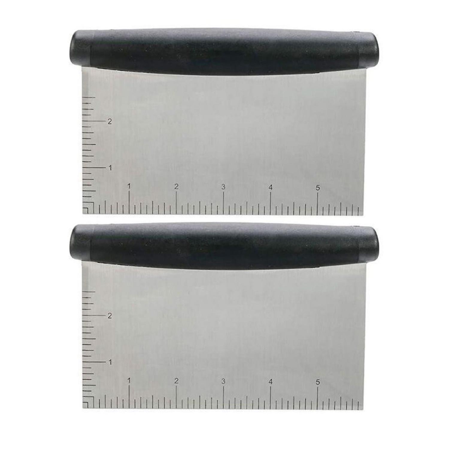 1/2Pcs Stainless Steel Pastry Cutter with Non-Slip Handle Ergonomic Design Engraved Measurements