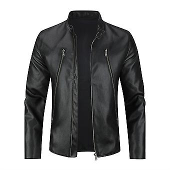 Youthup Mens Double Zipper Motorcycle Leather Jackets