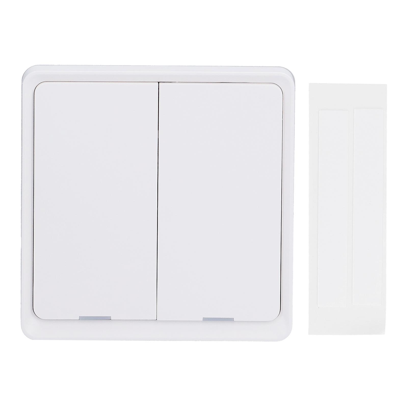 For Zigbee 2 Gang Scene Switch Push Button Controller Panel Support APP Voice Control White