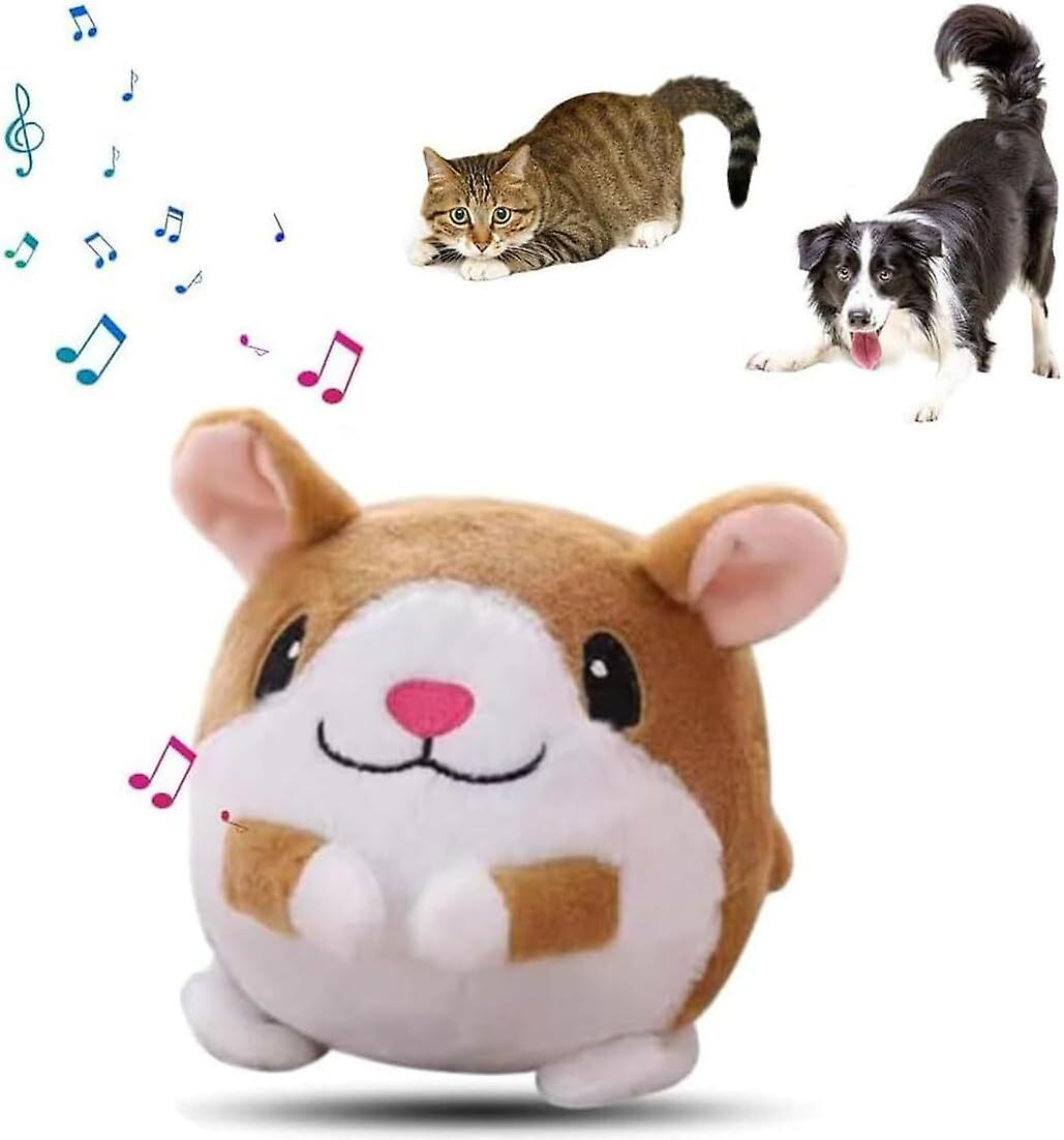 Active Moving Pet Plush Toy, Interactive Squeaky Moving Dog Cat Bouncing Ball Toy