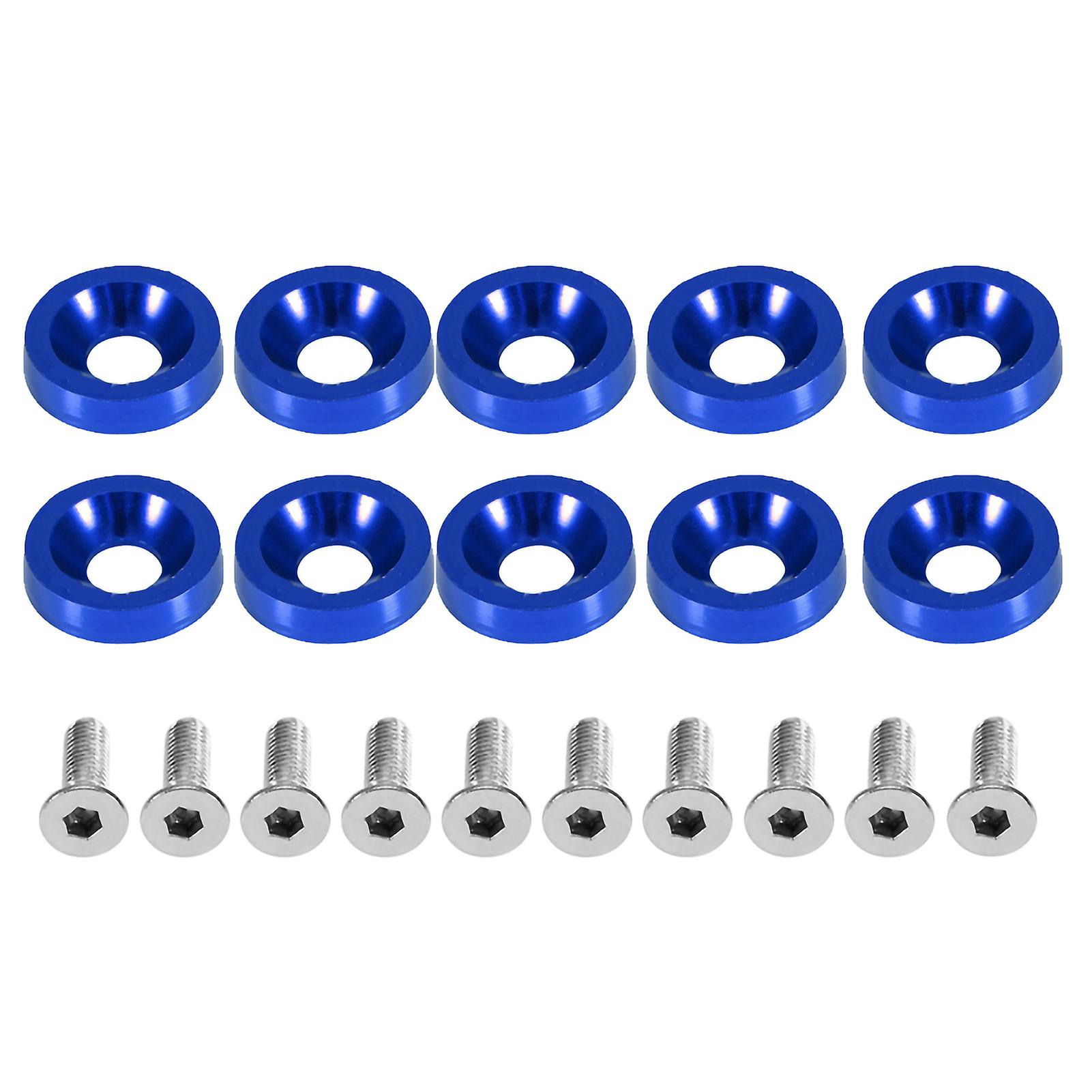 M6 Gasket Bolt for Car Modification, License Plate Frame Decoration Screw (Blue)