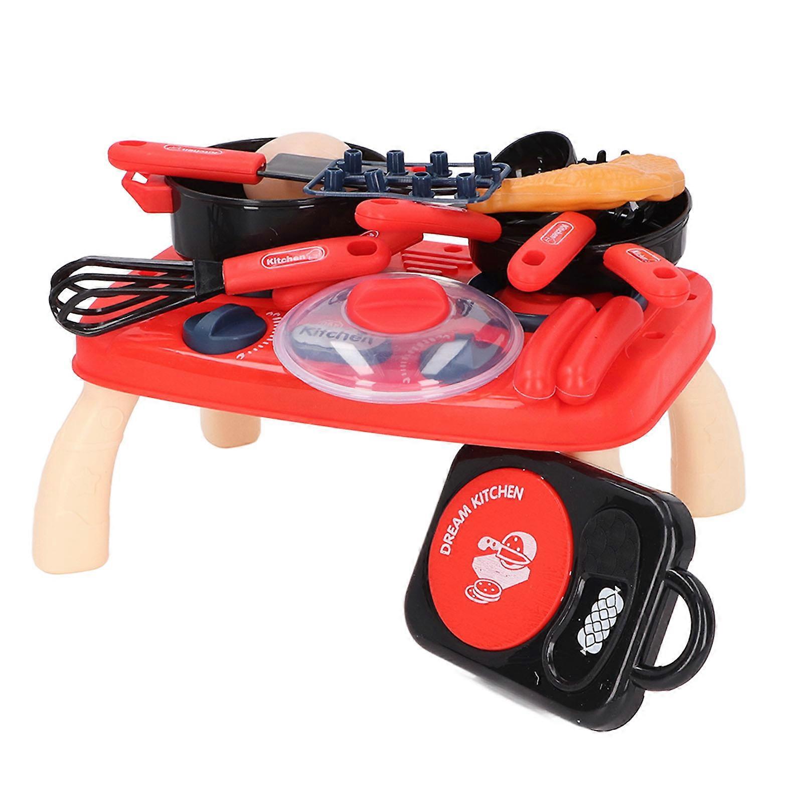 Küchenzubehör Spielset für Kinder mit Licht & Sound, Rot