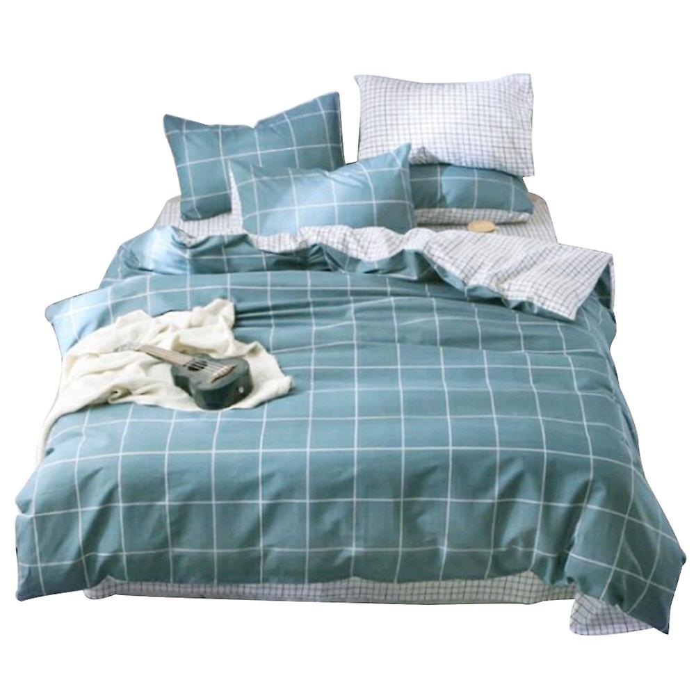Soft And Natural Cotton Material, Comfortable And Durable Washed Cotton Duvet Cover, Simple Blue Plaid Pattern Elegant Concise Stylish Checkered
