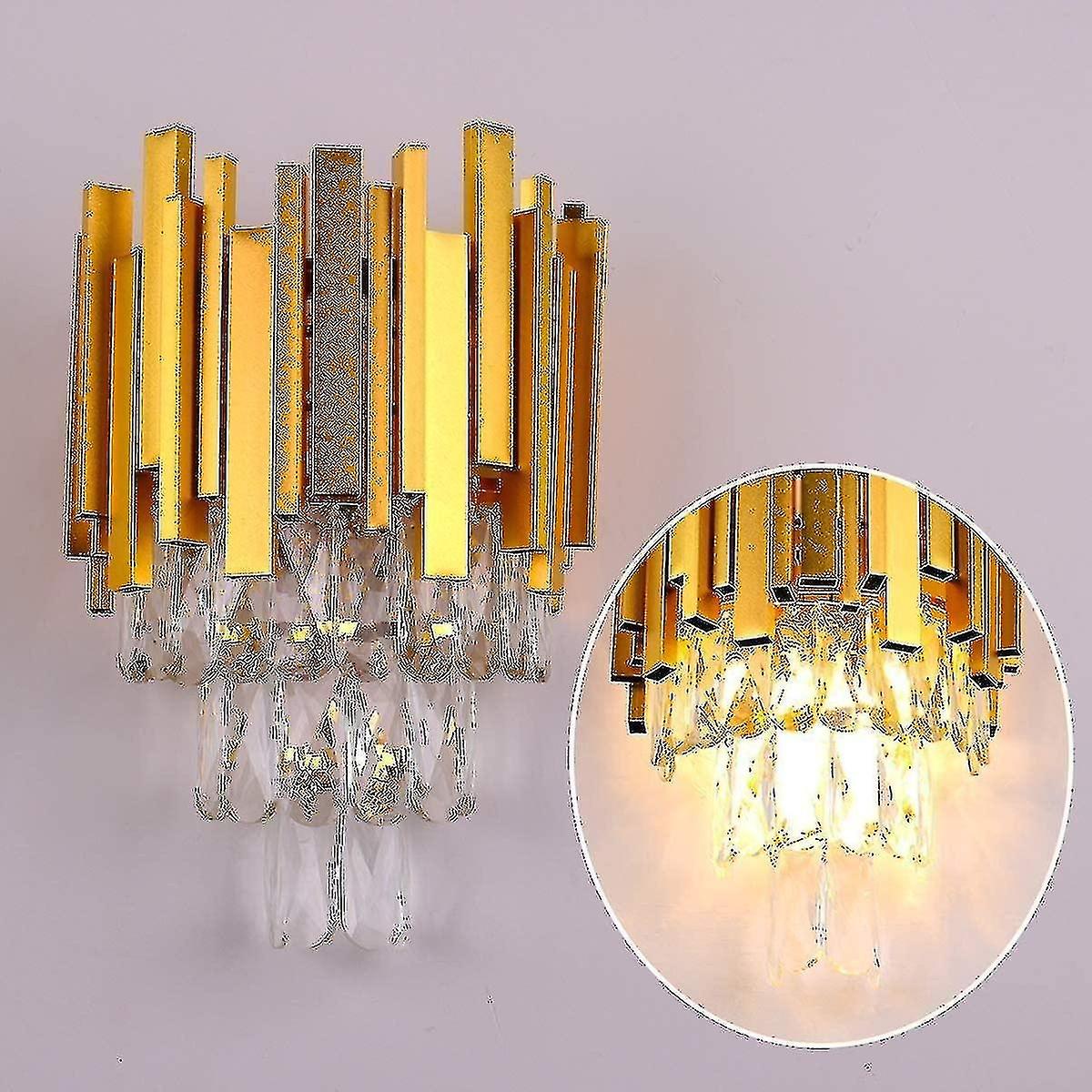 Lighting crystal wall lamp 3 layers crystal wall lamp wall lamp fixed bedside night light