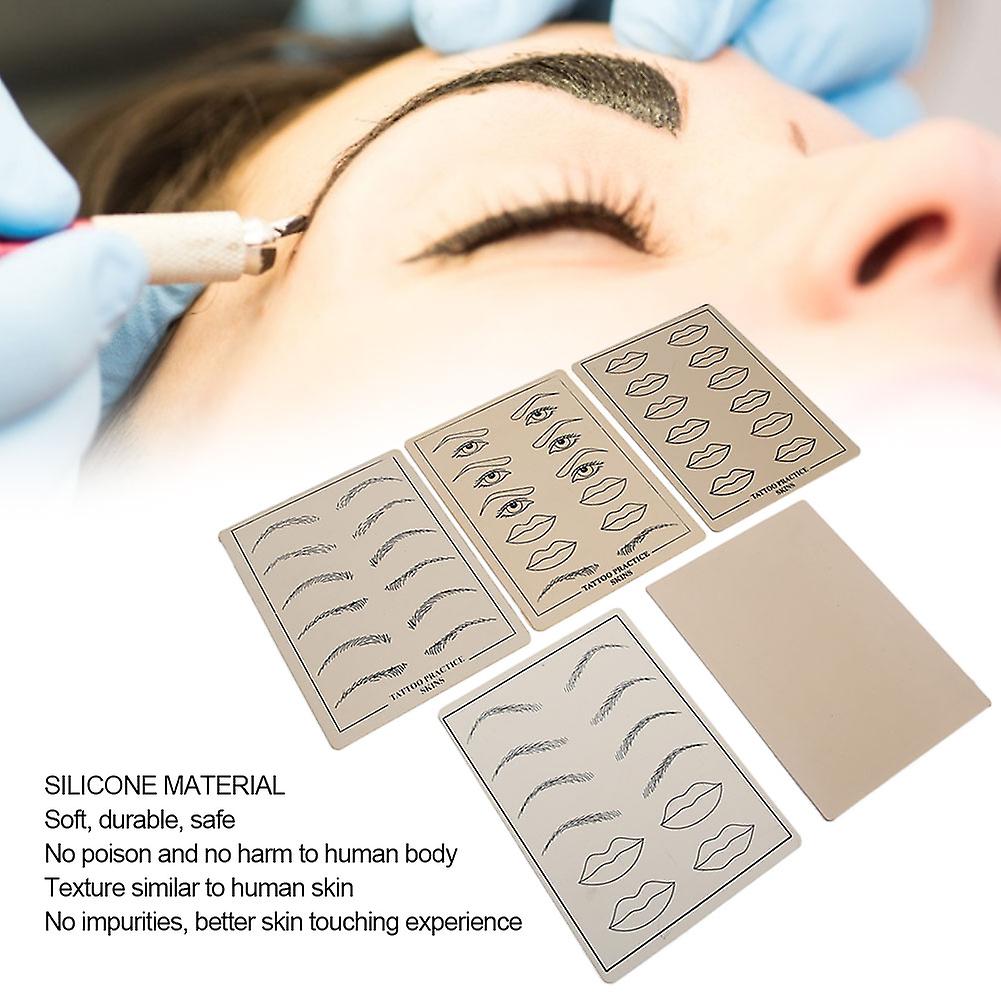 5pcs Multi-Functional Silicone Microblading Practice Skin Set