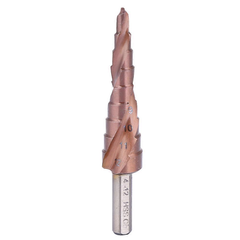 Step Drill Bit Cobalt Coating High Speed Steel M35 Triangular Shank Hole Opening Tool4-12(9 steps)