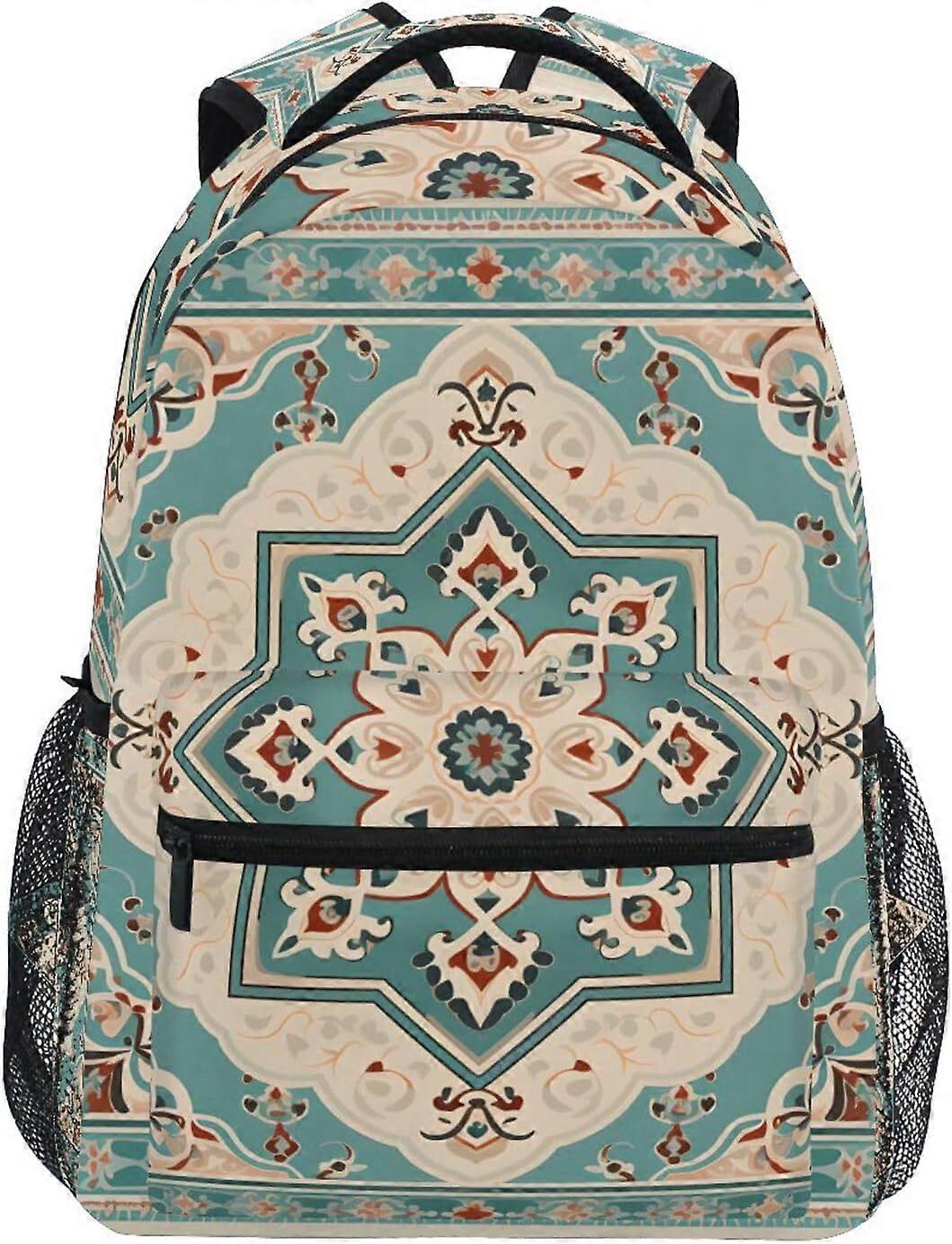 Mandala azték kék virágos Boho hátizsák lányoknak Fiú iskolai hátizsák Gyerek iskolatáskák Könnyű diák elemi 3. 4. 5. osztályos válltáska