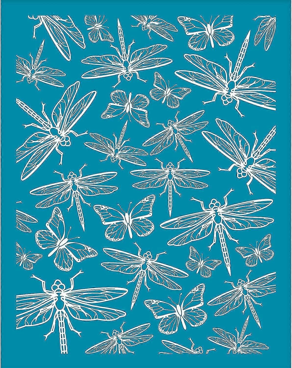 1pc Silk Screen for Polymer Clay Dragonfly Butterfly Clay Stencils Reusable Silk Screen Stencils Non-Adhesive Transfer