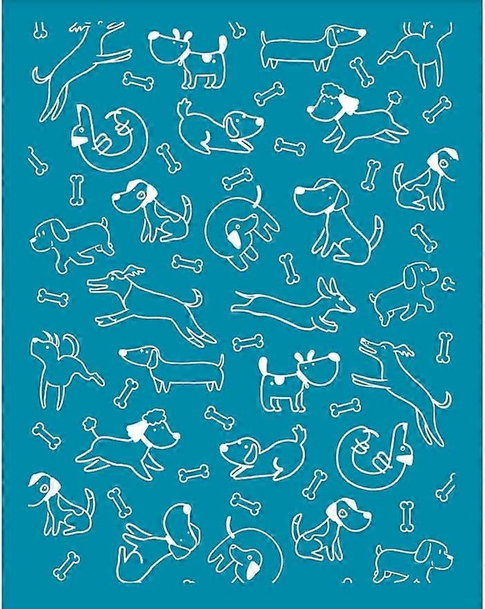 4x5 Inch Cartoon Dog Clay Stencils Cute Puppy Silk Screen for Polymer Clay Sketches of Dog Bone Silk Screen Stencils
