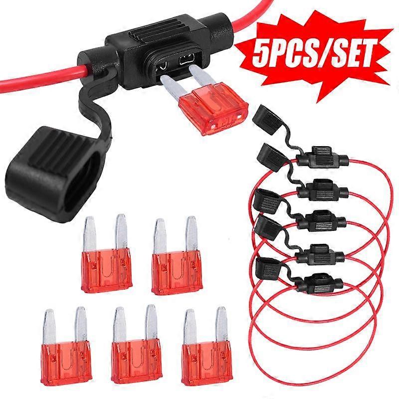 Car Fuse Socket Set Mini Small And Medium Car Fuse Box Blade Fuse Adapter Splash Proof For 12v 20a Wire Cut Off Switch Socket