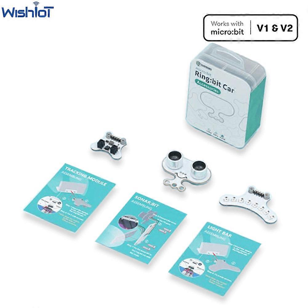 Ring: bit Car Accessories Kit Sonar:bit Modul de urmărire Led Light Bar pentru copii Programarea microbilor Predarea clasei