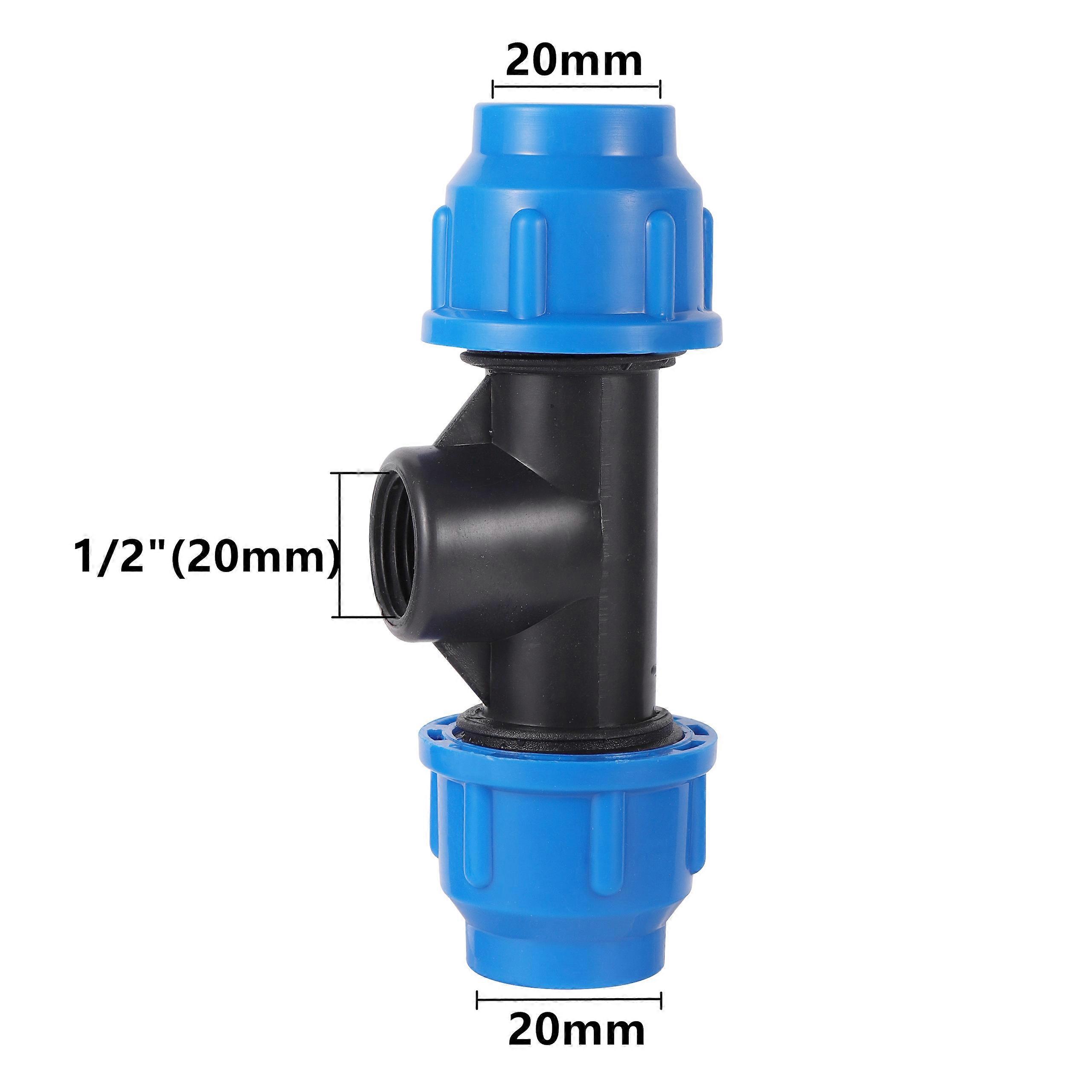 20/25/32mm To 1/2" 3/4" 1"thread Three Way Water Connector Pvc Pe Tube Tap Tee Watering Irrigation System Quick Connect Coupling