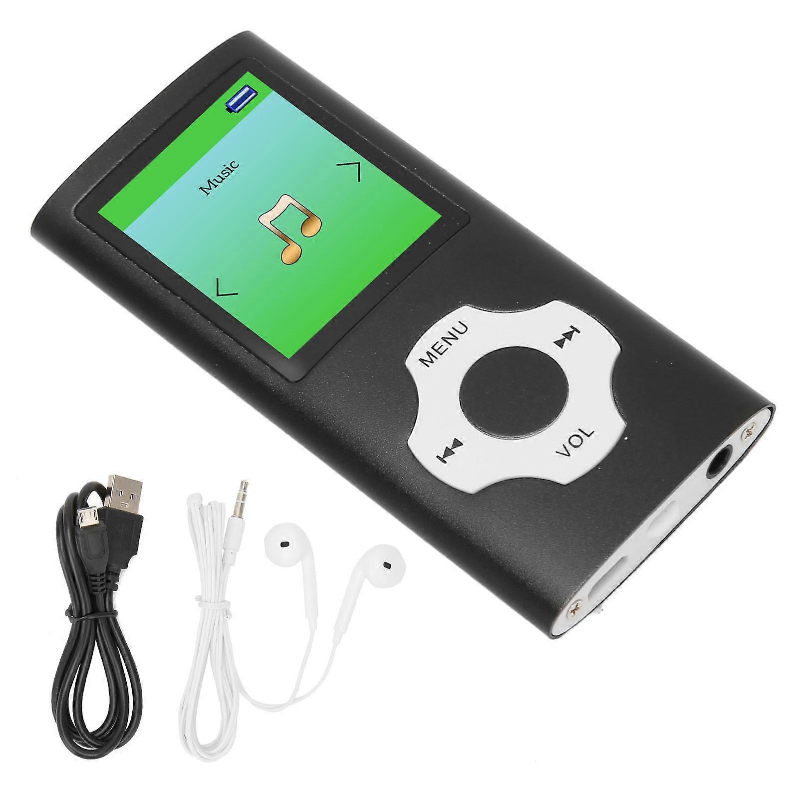 MP3 Player 1.8 Inch LCD Screen Support Recording FM Radio Portable Music Player for Students Black