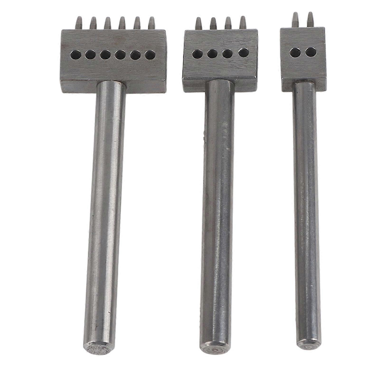 3PCS Avstånd Stans Verktyg DIY Läder Hantverk Hålslagning Set Bälte Hålslagare (5mm2 + 4 + 6)